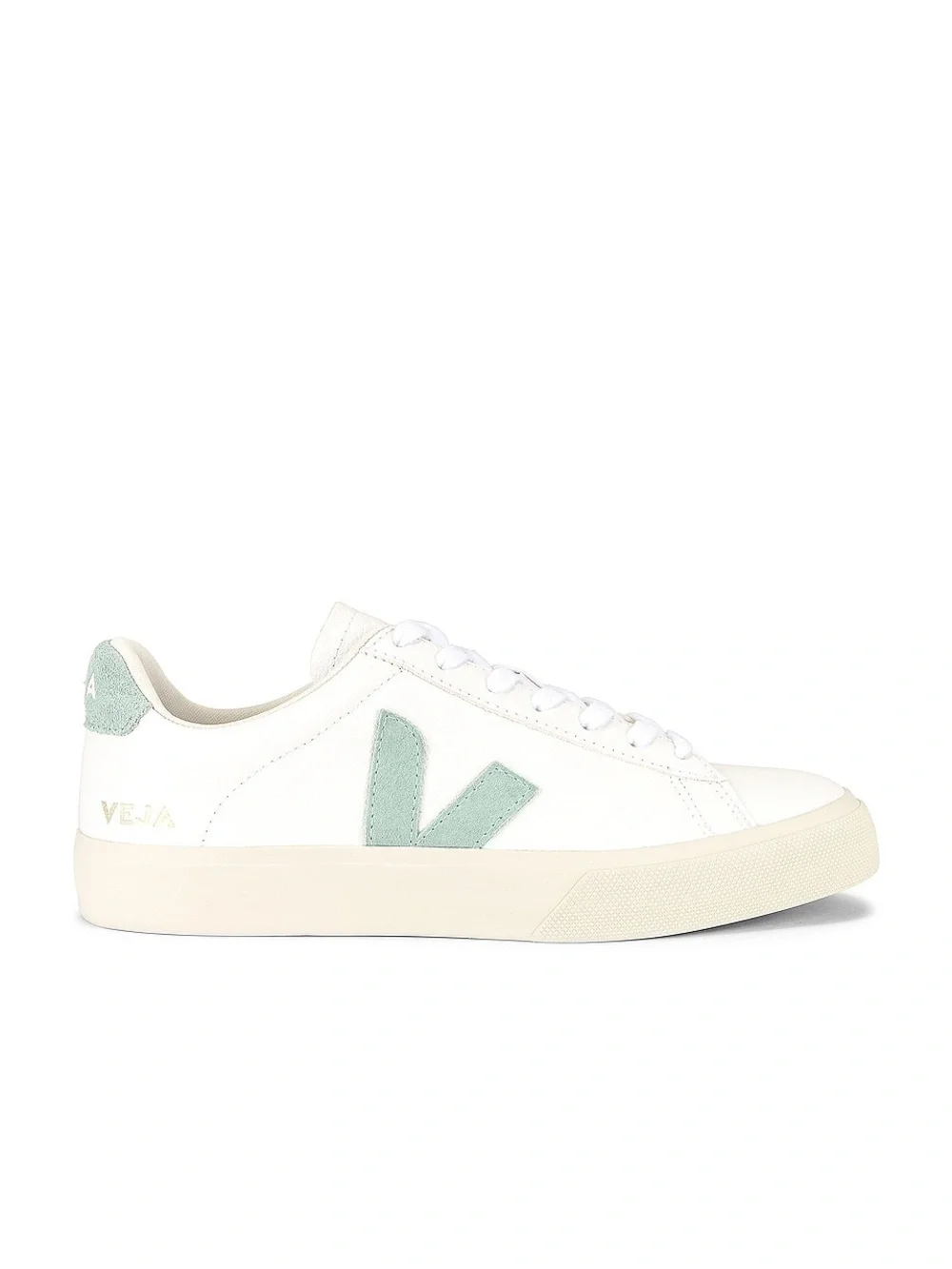 Like new Veja Campo Sneaker in Extra White & Matcha green, 38/7